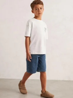 New Reiss Mid Blue Bryan 3-9 yrs Denim Bermuda Shorts