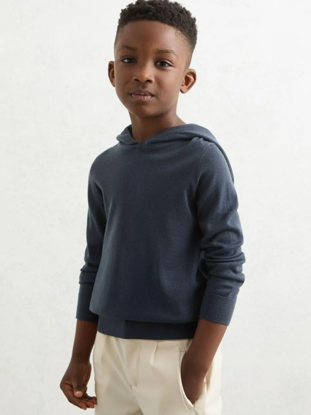 Discount Reiss Midnight Navy Holland 3-9 yrs Merino Wool Hoodie