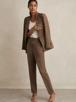 Sale Reiss Gabi Petite Tailored Single Breasted Suit Blazer Mink Neutral