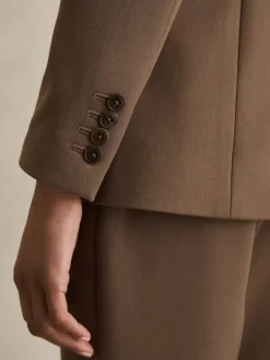 Sale Reiss Gabi Petite Tailored Single Breasted Suit Blazer Mink Neutral