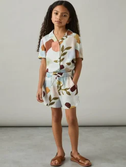 Sale Reiss Tommi 4-9 yrs Printed Drawstring-Waist Shorts Multi