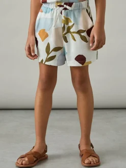 Sale Reiss Tommi 4-9 yrs Printed Drawstring-Waist Shorts Multi