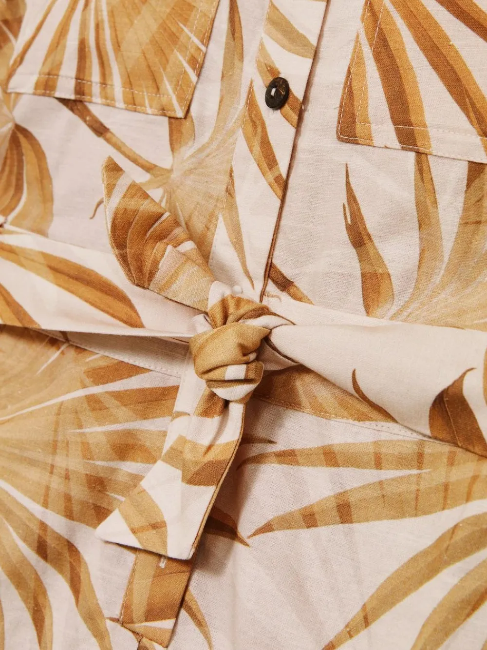 Clearance Reiss Multi Zoey 9-13 yrs Cotton-Linen Palm-Print Playsuit