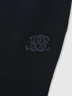 Sale Reiss Navy Blue Mellor 3-9 yrs Monogram Embroidered Cotton Joggers