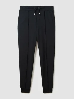 Online Reiss Navy Blue Premier Stretch-Jersey Tailored Joggers