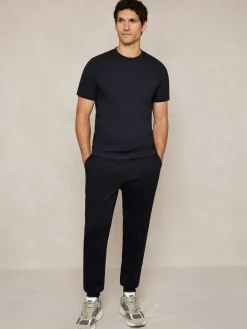 Online Reiss Navy Blue Premier Stretch-Jersey Tailored Joggers