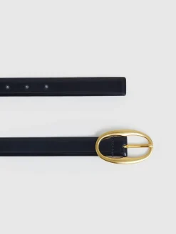 Reiss Drew Patent Leather Oval Buckle Belt^Women Belts