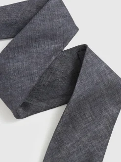 Discount Reiss Navy Elio Linen Textured Tie