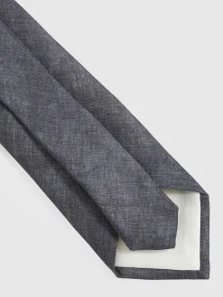 Discount Reiss Navy Elio Linen Textured Tie