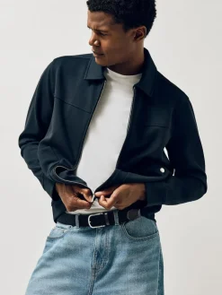 Hot Reiss Elmont Basket Weave Belt Navy