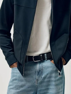 Hot Reiss Elmont Basket Weave Belt Navy