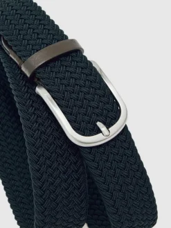 Hot Reiss Elmont Basket Weave Belt Navy
