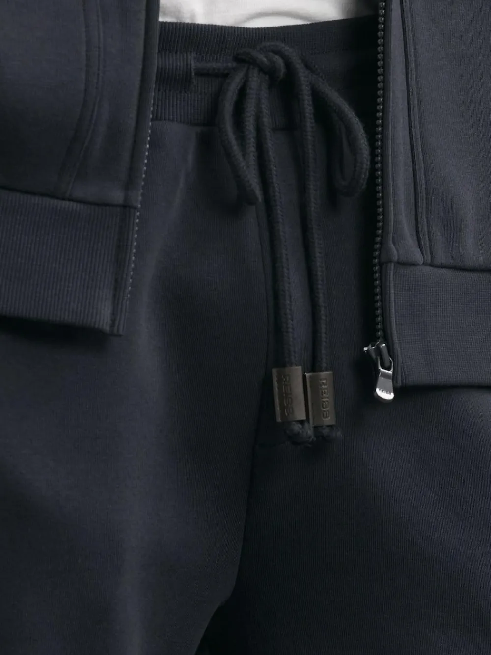 Sale Reiss Finch Cotton-Blend Drawstring Joggers Navy