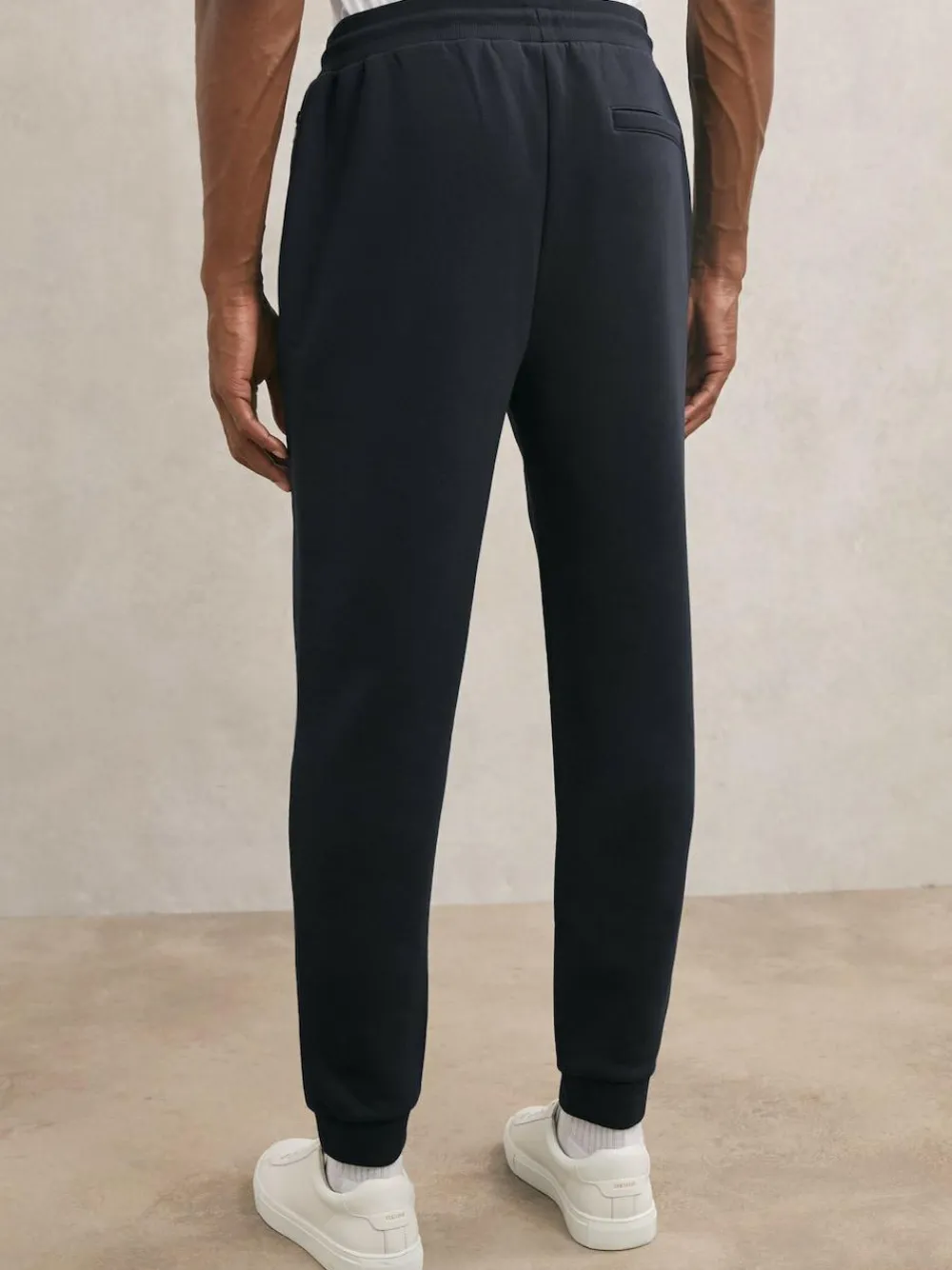 Sale Reiss Finch Cotton-Blend Drawstring Joggers Navy