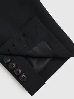 New Reiss Navy Found Blazer Single-Breasted Stretch Suit Blazer Slim-Fit