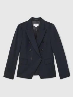 Online Reiss Gabi Double-Breasted Suit Blazer Navy