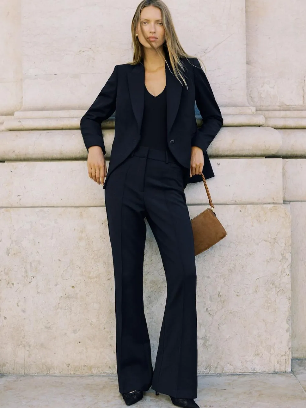 Online Reiss Gabi Flared Suit Trousers Navy