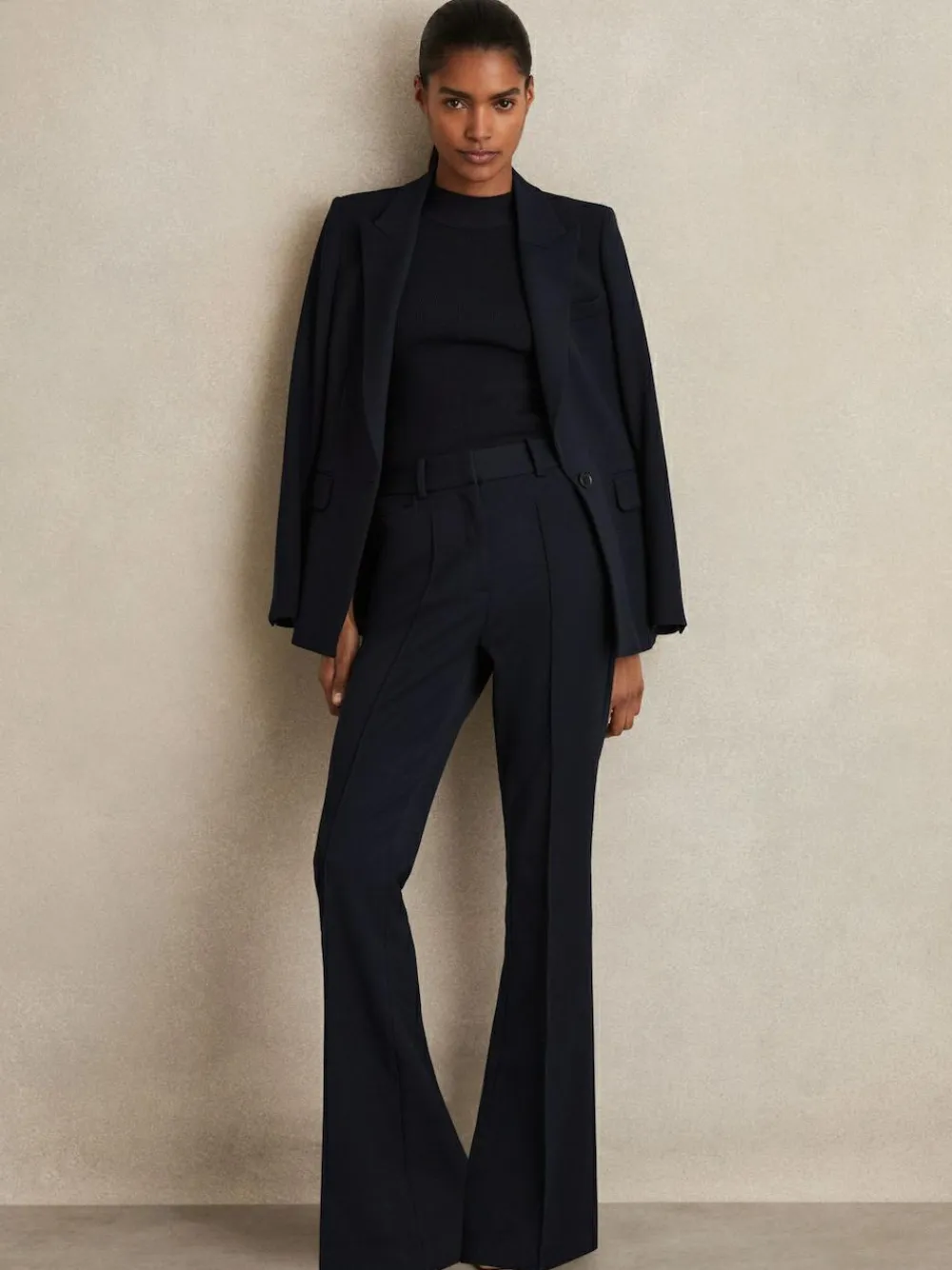 Online Reiss Gabi Flared Suit Trousers Navy