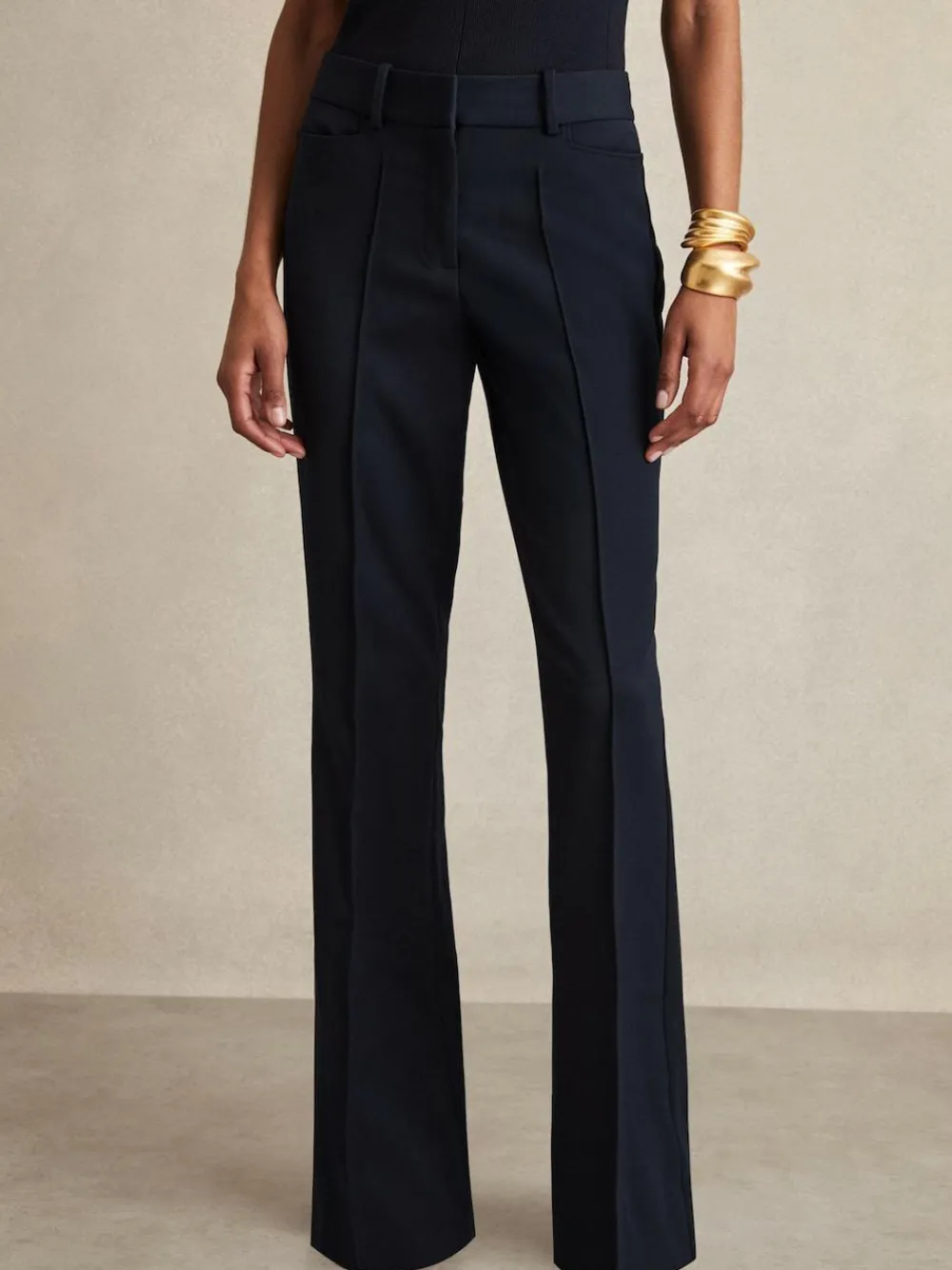 Online Reiss Gabi Flared Suit Trousers Navy