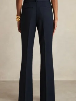 Reiss Gabi Petite Flared Suit Trousers Navy