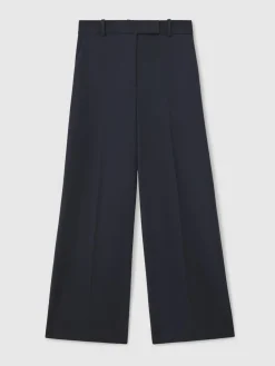 New Reiss Gabi Wide-Leg Suit Trousers Navy