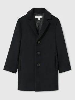 Best Reiss Gable 3-9 yrs Single Breasted Overcoat Navy