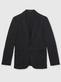 Reiss Navy Gerrard Single-Breasted Jersey Suit Blazer Tailored-Fit^ Blue Suits