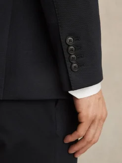 Reiss Navy Gerrard Single-Breasted Jersey Suit Blazer Tailored-Fit^ Blue Suits