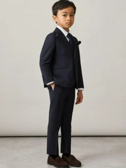 Online Reiss Navy Hope 3-9 yrs Wool-Blend Single-Breasted Suit Blazer