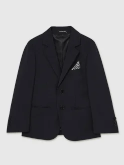 Online Reiss Navy Hope 3-9 yrs Wool-Blend Single-Breasted Suit Blazer