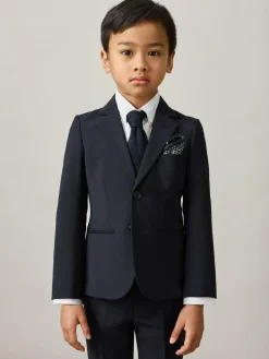 Online Reiss Navy Hope 3-9 yrs Wool-Blend Single-Breasted Suit Blazer