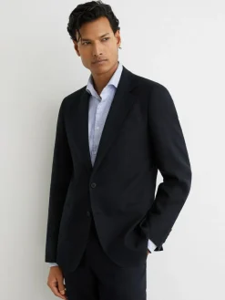 Reiss Kin Single Breasted Linen Blazer Tailored-Fit^ Blue Suits