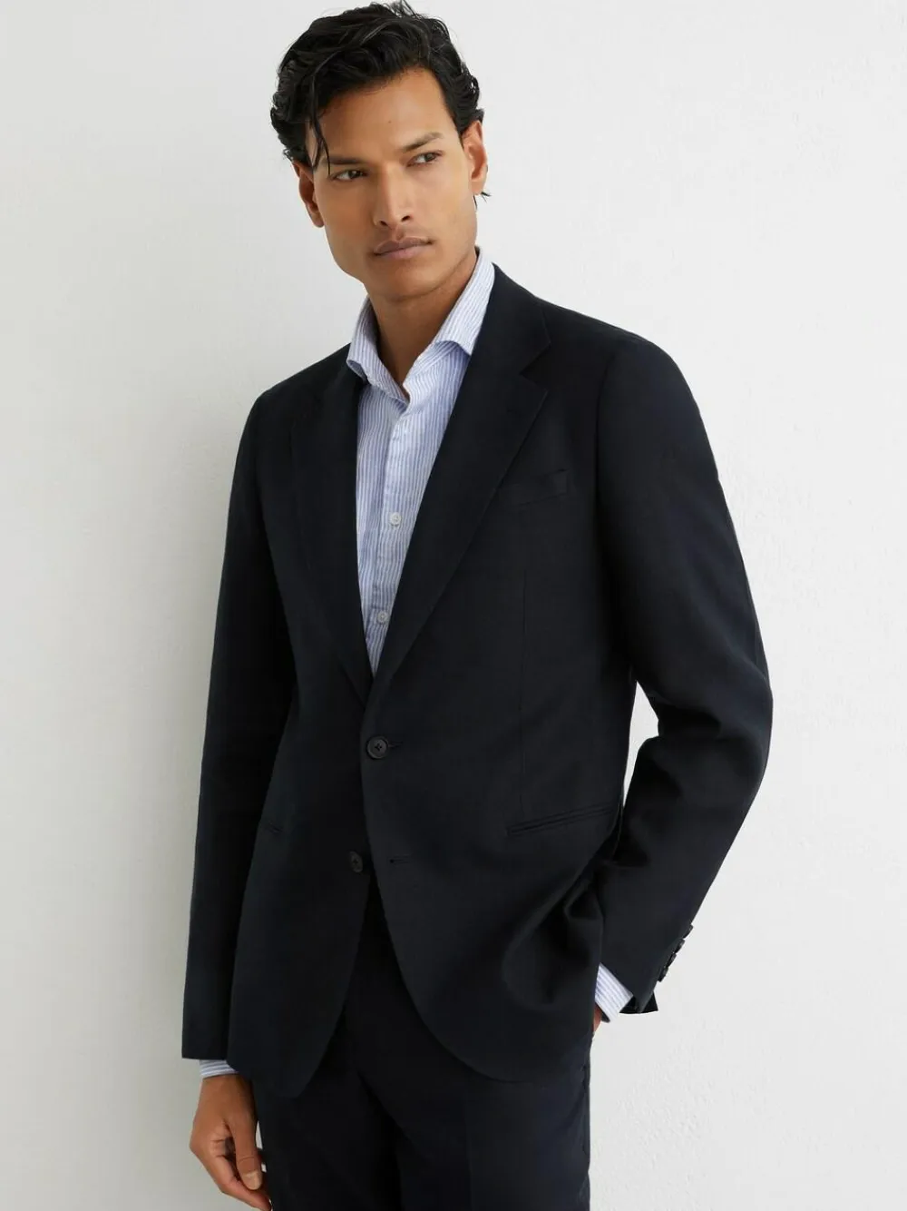Reiss Kin Single Breasted Linen Blazer Tailored-Fit^ Blue Suits