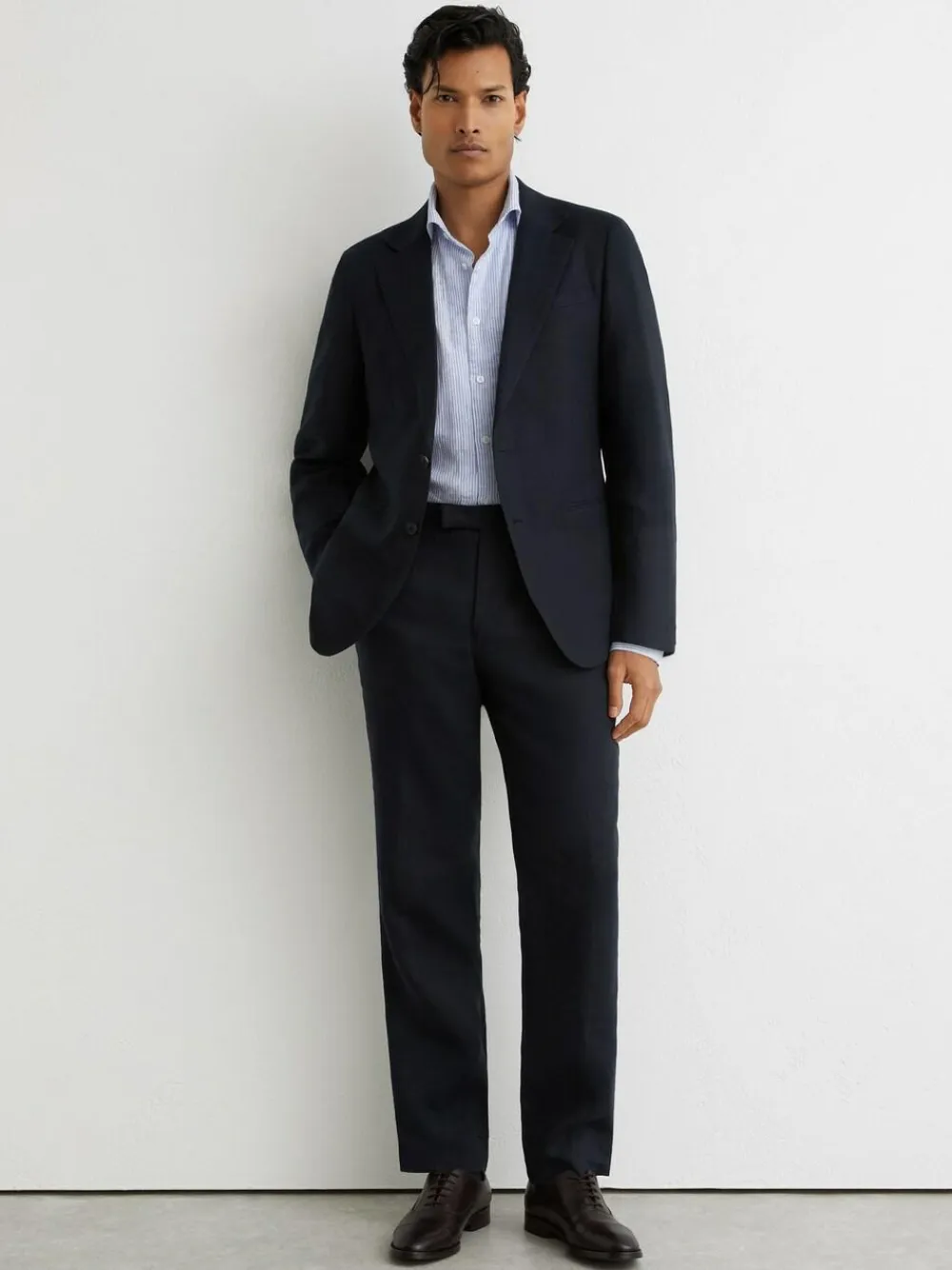 Reiss Kin Single Breasted Linen Blazer Tailored-Fit^ Blue Suits