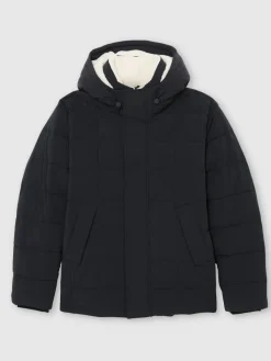 Hot Reiss Klause Fleece-Lined Hooded Puffer Jacket Navy