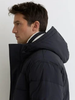 Hot Reiss Klause Fleece-Lined Hooded Puffer Jacket Navy