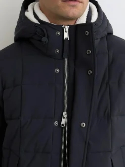 Hot Reiss Klause Fleece-Lined Hooded Puffer Jacket Navy