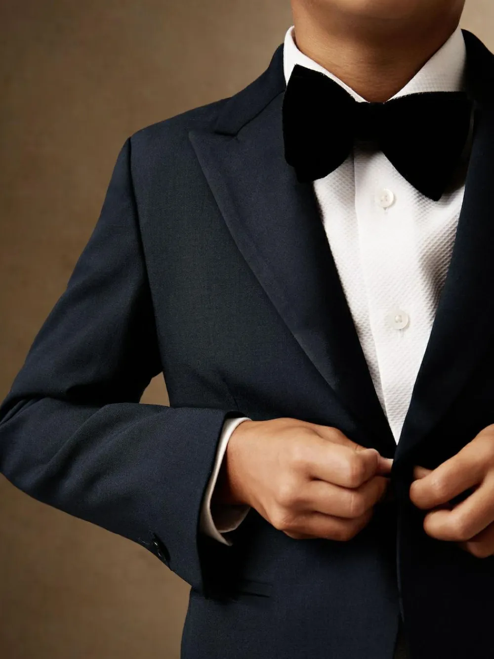 New Reiss Navy Knightsbridge 3-9 yrs Single-Breasted Tuxedo Blazer Wool-Blend