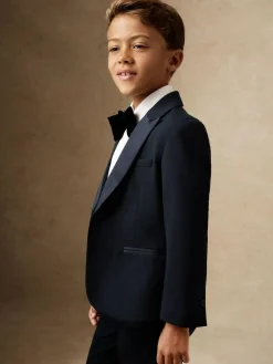Reiss Navy Knightsbridge 9-13 yrs Single-Breasted Tuxedo Blazer Wool-Blend^BOY Suits & Vest