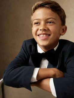 Reiss Navy Knightsbridge 9-13 yrs Single-Breasted Tuxedo Blazer Wool-Blend^BOY Suits & Vest