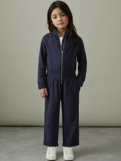 Reiss Navy Nala 13-14 yrs Jersey High Collar Jumpsuit^ Jumpsuits & Playsuits