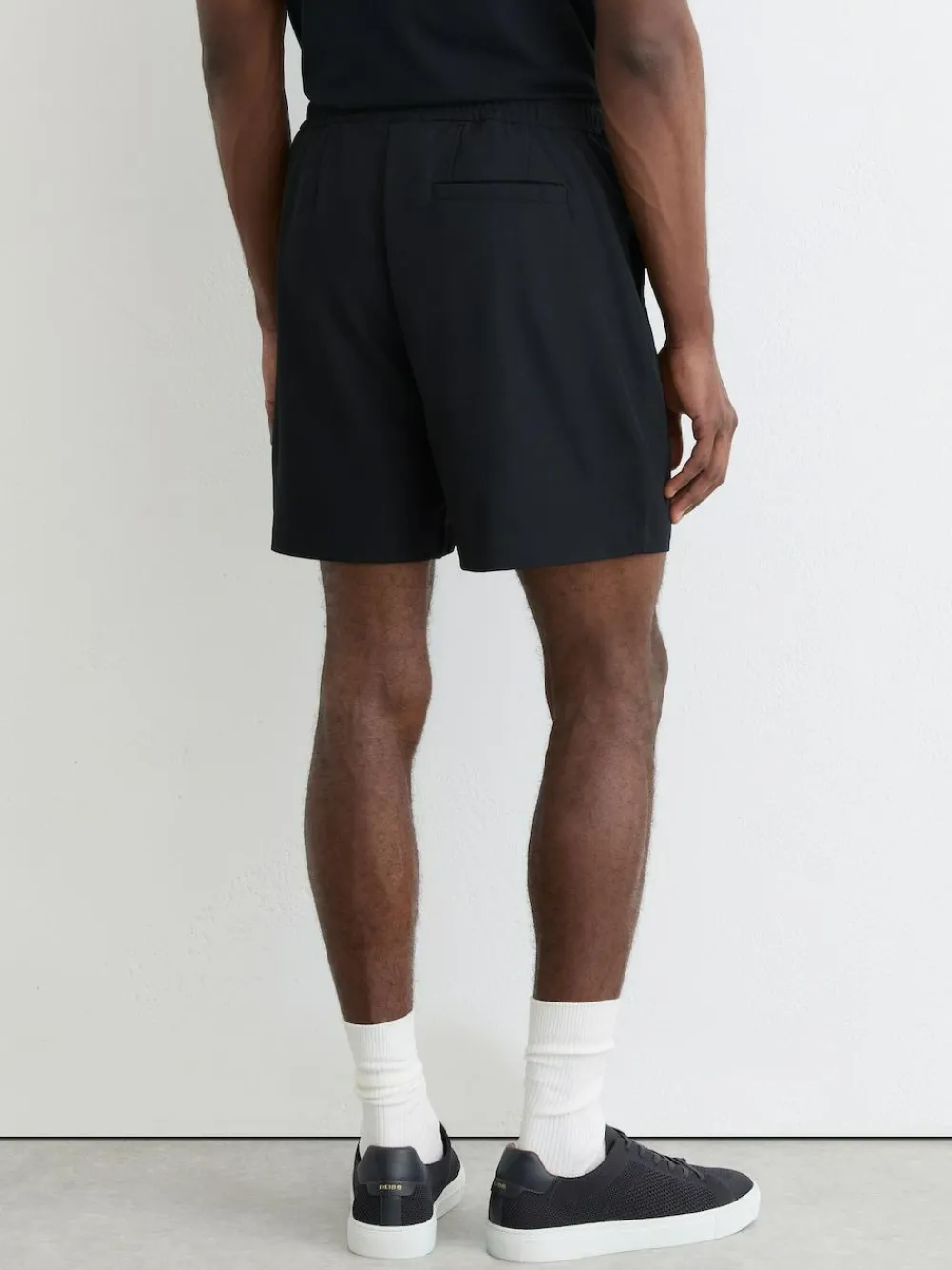 Outlet Reiss Newmark Textured Drawstring Shorts Navy