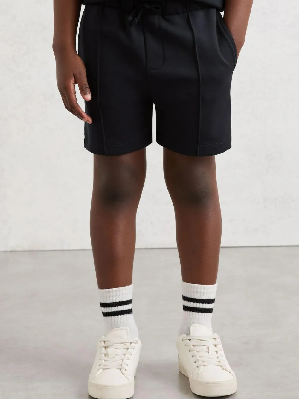 Sale Reiss Navy Peter 3-9 yrs Premium Interlock Drawstring Pintuck Shorts