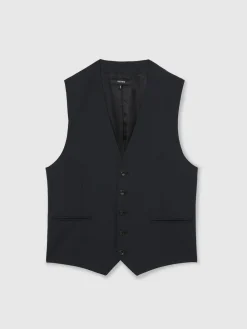 Reiss Promise Wool-Blend Tailored-Fit Waistcoat^ Vests