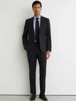 Reiss Promise Wool-Blend Single-Breasted Suit Blazer Tailored-Fit^ Blue Suits|Suits & Tuxedos