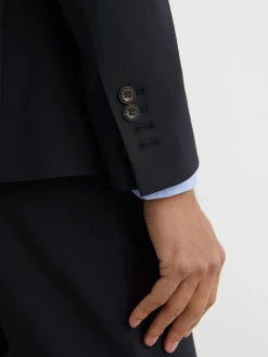 Reiss Promise Wool-Blend Single-Breasted Suit Blazer Tailored-Fit^ Blue Suits|Suits & Tuxedos