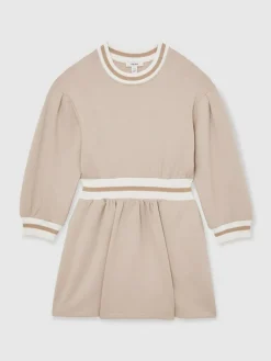 Reiss Neutral Giovanna 13-14 yrs Stripe-Trim Sweatshirt Dress^ Knitwear|Knitwear