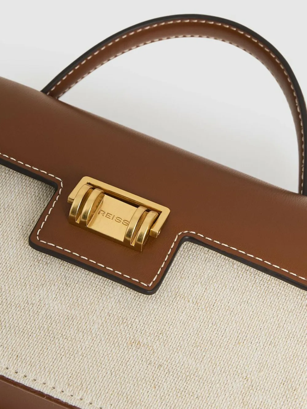 Reiss Neutral Kinsley Girls Linen Canvas Top Handle Bag^ Bags