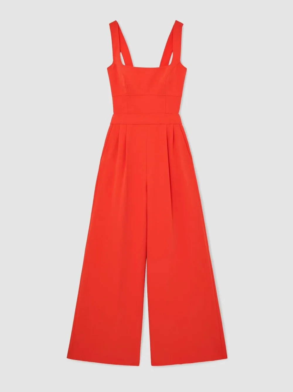 New Reiss Dion Wide-Leg Cut-Out Jumpsuit Orange