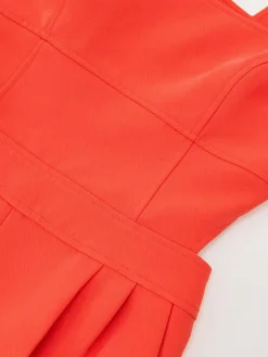 New Reiss Dion Wide-Leg Cut-Out Jumpsuit Orange